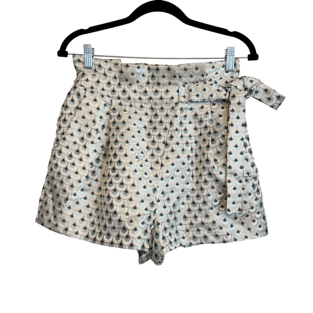 Juju s'amuse Deluxe Paperbag Shorts Womens 28 Silver Scales High Waist Casual